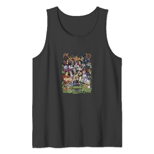 Disney Villains Group Collage Gaston Ursula Maleficent Tank Tops