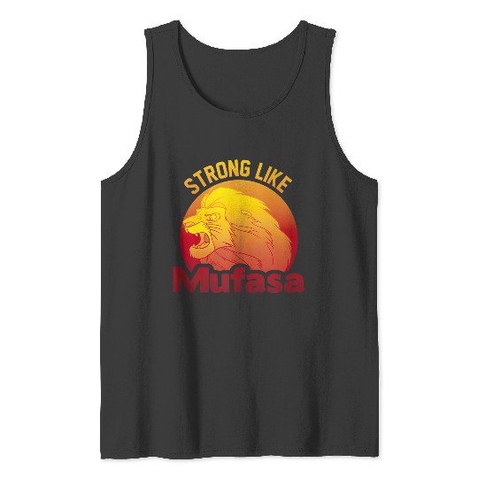 Disneyss The Lion King Strong Like Mufasa Sunset Logo Tank Tops