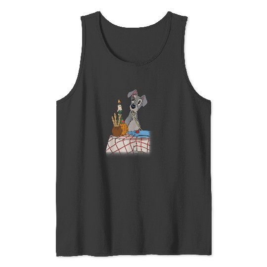 Disneyss Lady And The Tramp Iconic Spaghetti Scene Tramp Side Tank Tops