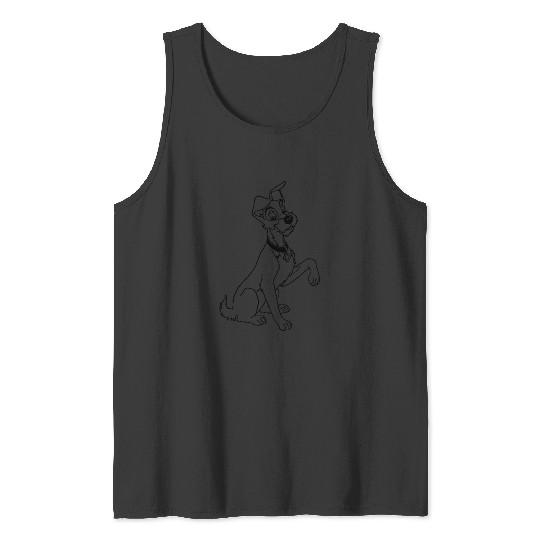Disneyss Lady And The Tramp Left Chest Pocket Portrait Tank Tops