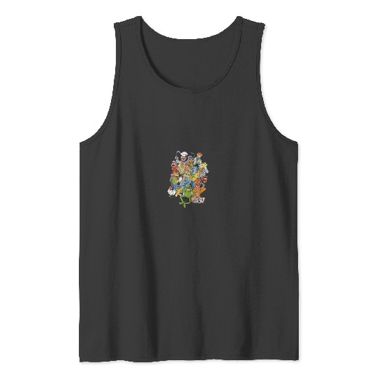 Disneyss The Muppets Main Characters Distressed Group Shot Tank Tops