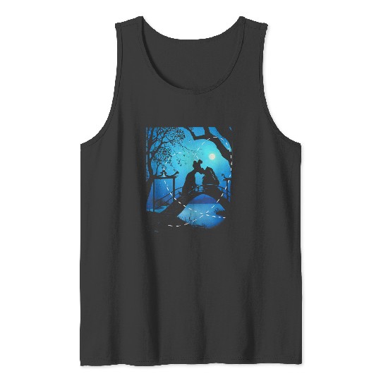 Disneyss The Lady And The Tramp Night Time Silhouette Tank Tops