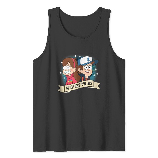 Disneyss Gravity Falls Dipper And Mabel Mystery Twins Logo Tank Tops