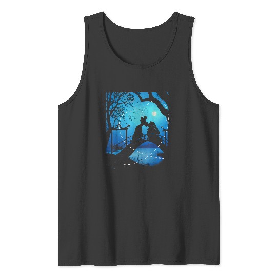 Disneyss The Lady And The Tramp Night Time Silhouette Tank Tops