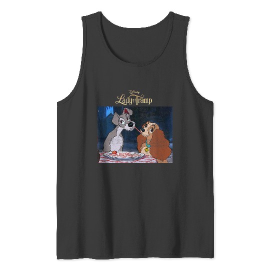 Disneyss Lady And The Tramp Classic Spaghetti Scene Poster Tank Tops