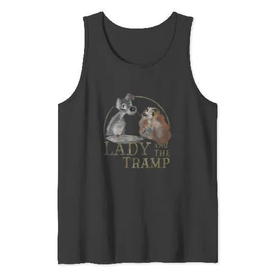 Disneyss The Lady And The Tramp Eating Spaghetti Tank Tops