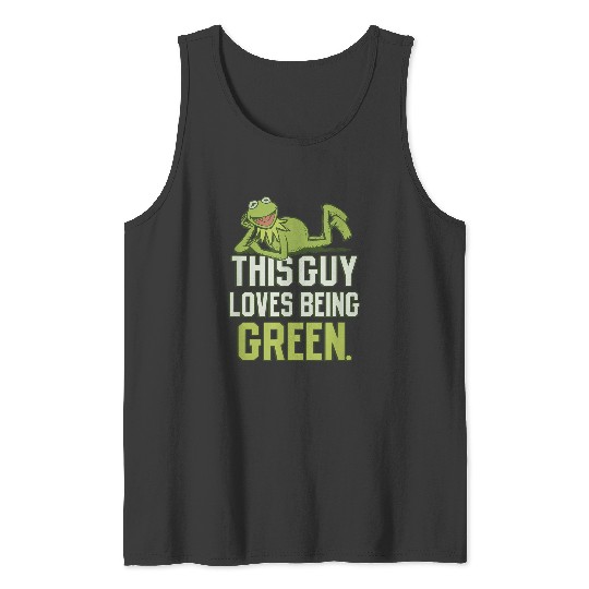 Disneyss The Muppets This Guy Loves Being Green Retro Kermit Tank Tops