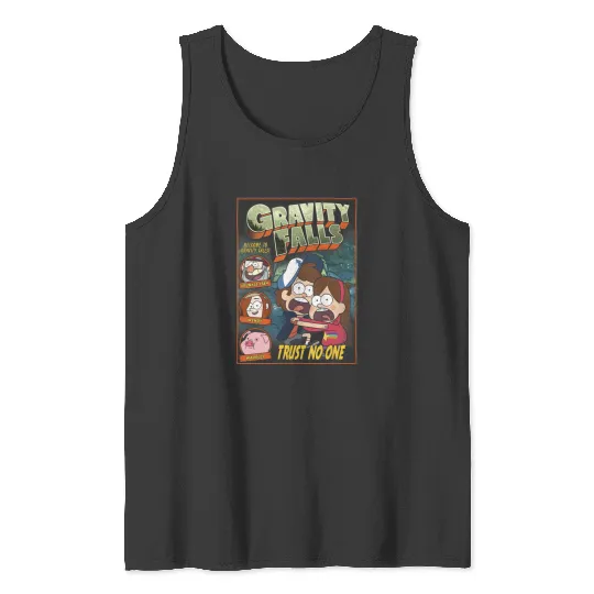 Disneyss Gravity Falls Trust No One Scared Dipper Mabel Tank Tops
