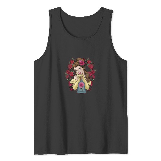 Disney Beauty And The Beast Belle Roses Graphic Tank Tops