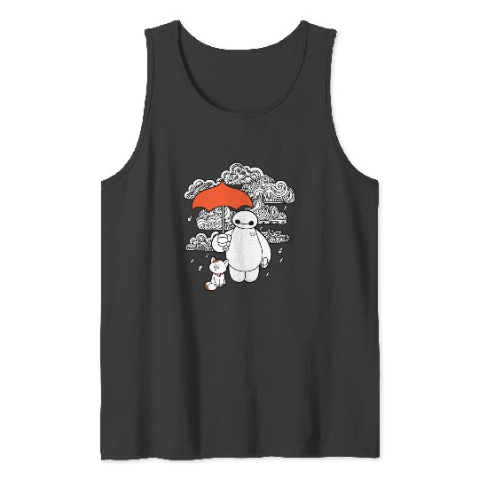 Disney Big Hero 6 Baymax Patterned Rain Clouds Portrait Tank Tops