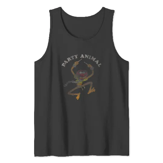 Disneyss The Muppets Distressed Party Animal Muppet Drummer Tank Tops