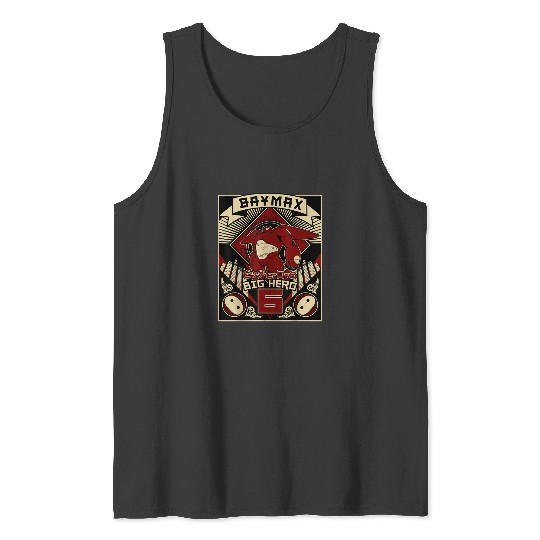 Disney Big Hero 6 Baymax Propaganda Poster Graph Tank Tops