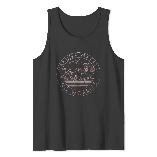 Disneyss The Lion King Hakuna Matata No Worries Outline Logo Tank Tops