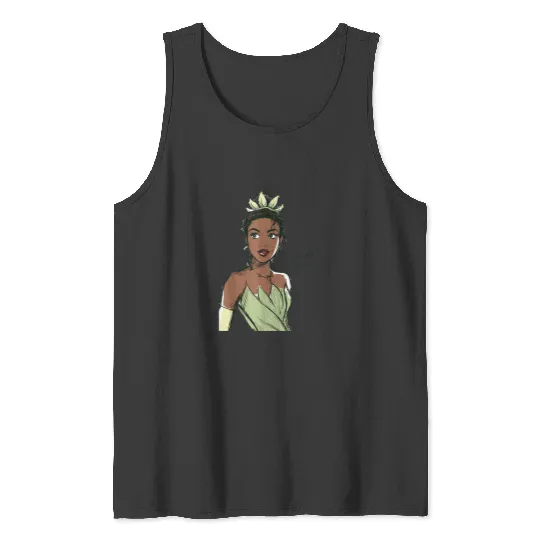 Disneyss The Princess The Frog Princess Tiana Sketch Tank Tops