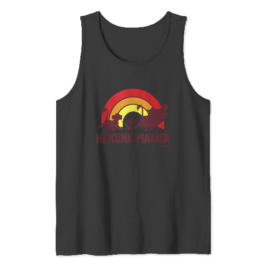 Disneyss The Lion King Sunset Hakuna Matata Line Up Tank Tops