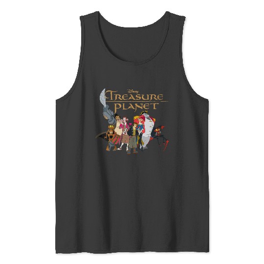 Disneyss Treasure Planet Logo And Characters Tank Tops