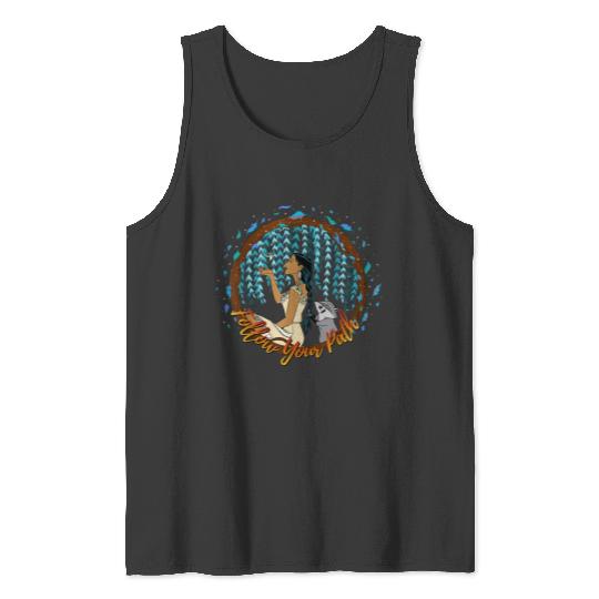 Disneyss Pocahontas Follow Your Path Circle Text Tank Tops