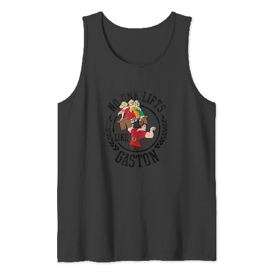 Disneyss Beauty And The Beast No One Lifts Like Gaston Badge Tank Tops