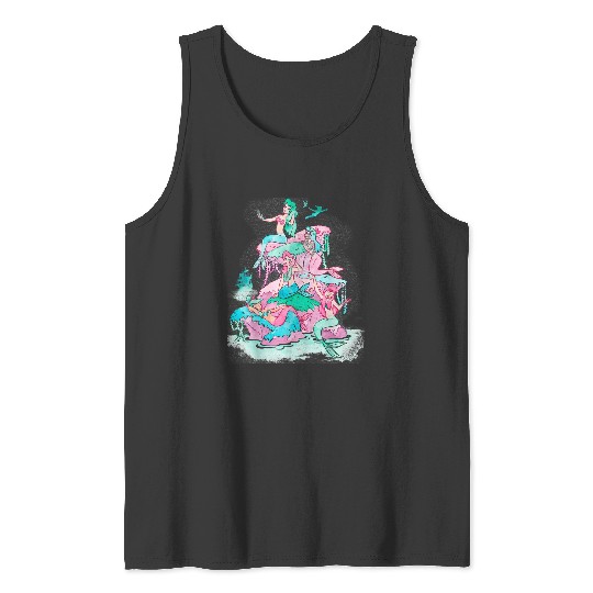 Disneyss Peter Pan Mermaids Watercolor Retro Graphic Tank Tops