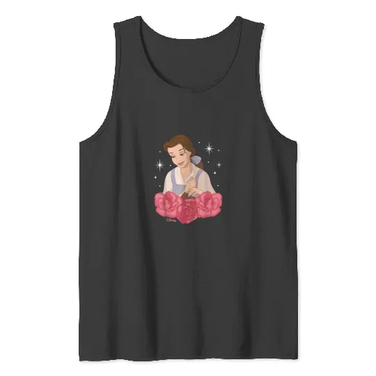 Disney Princess Belle Beauty And The Beast Roses Tank Tops