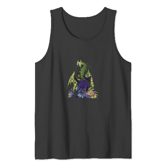 Disney Sleeping Beauty Maleficent Dragon Silhoue Tank Tops