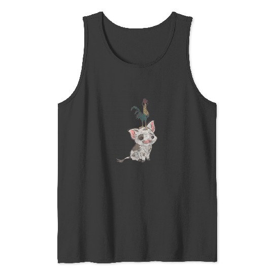 Disney Moana Pua And Hei Hei Simple Portrait Tank Tops