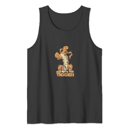 Disney Winnie The Pooh Tigger Upside Down Portra Tank Tops