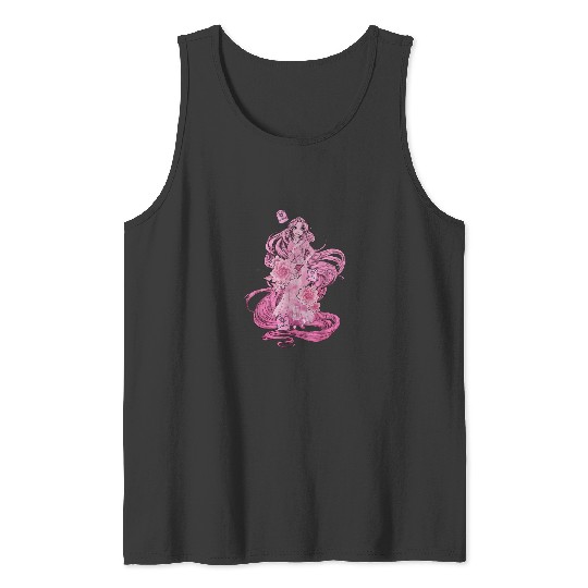 Disney Tangled Pink Tonal Rapunzel Portrait Grap Tank Tops