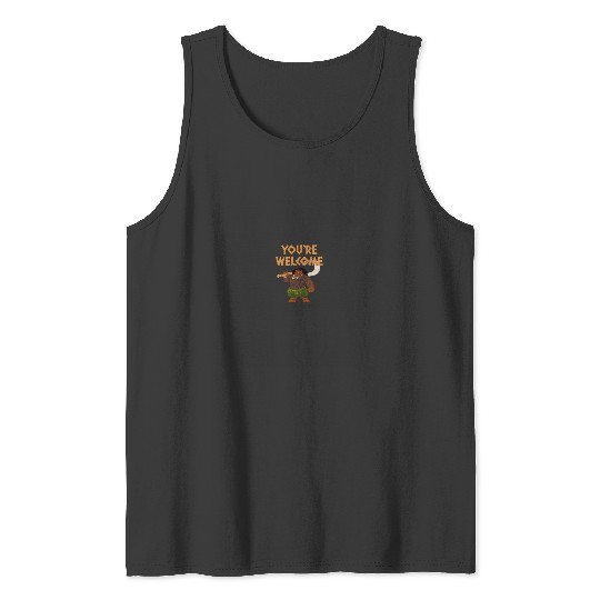 Disney Moana Maui Confident Pose Youre Welcome Retro Logo Tank Tops