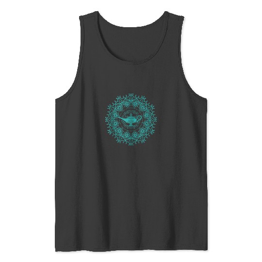 Disney Aladdin Magic Lamp Blue Mandala Tank Tops