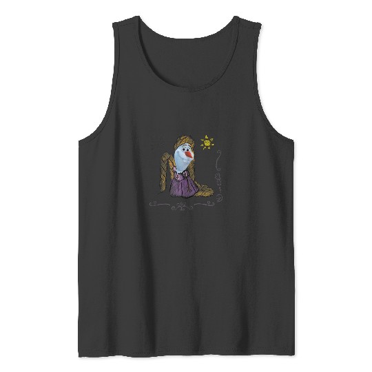 Disney Olaf Presents Rapunzel Costume Sketch Tank Tops