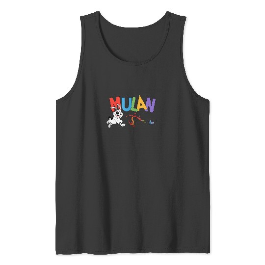 Disney Mulan Sidekick Friends Colorful Logo Tank Tops