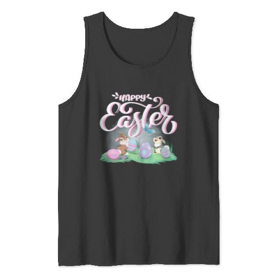 Disneyssss Bambi Happy Easter Thumper Miss Bunny Vintagess Logo Tank Tops