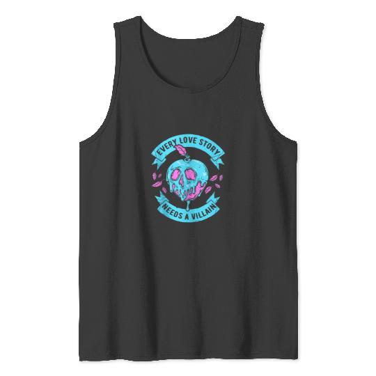 Disney Villains Valentines Day Love Story Poison Apple Logo Tank Tops