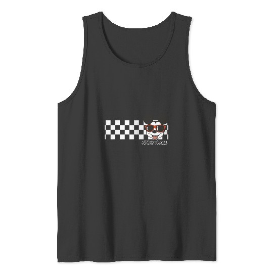 Disney Mickey And Friends Mickey Mouse Checkerboard Stripe Tank Tops