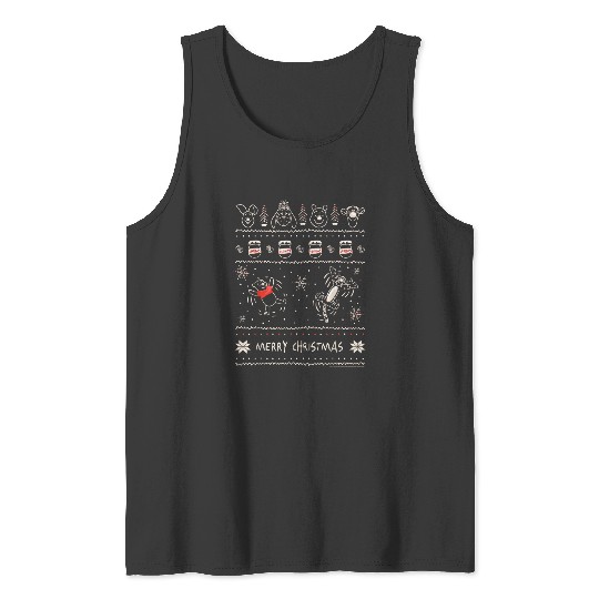 Disneyss Winnie The Pooh And Tigger Christmas Sweater Pattern Tank Tops