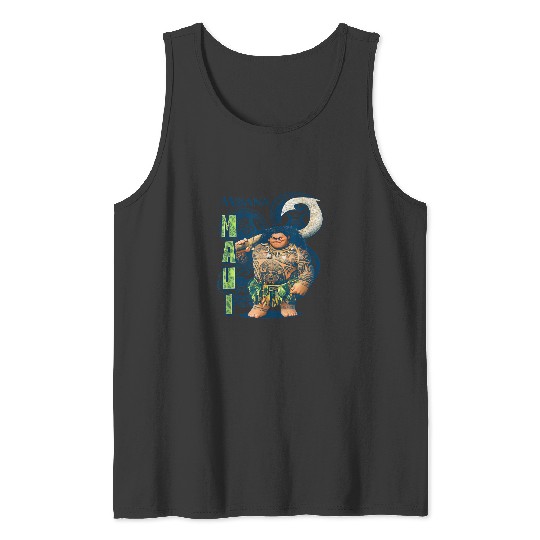 Disney Moana Maui Confident Pose Tribal Symbols C Tank Tops