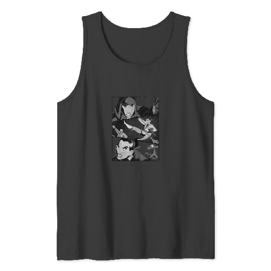 Disney Mulan Angry Warrior Princess Panel Tank Tops