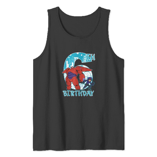 Disneyss Big Hero 6 Baymax Hiro 6th Birthday Graphic Tank Tops