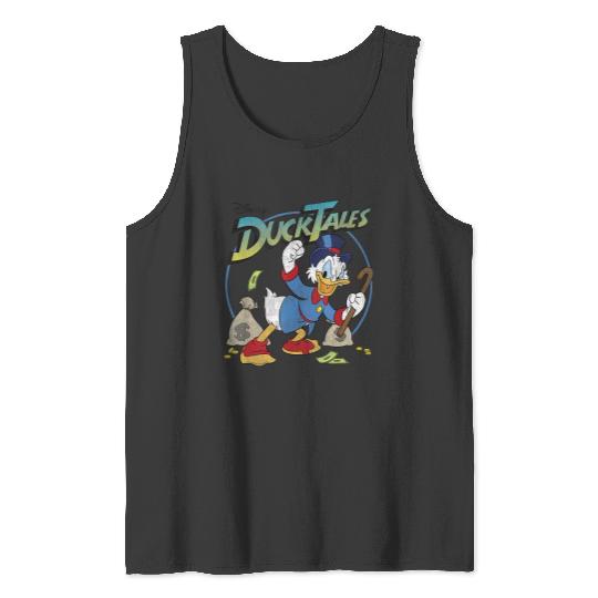 Disney Ducktales Scrooge Mcduck With Money Bags Logo Tank Tops