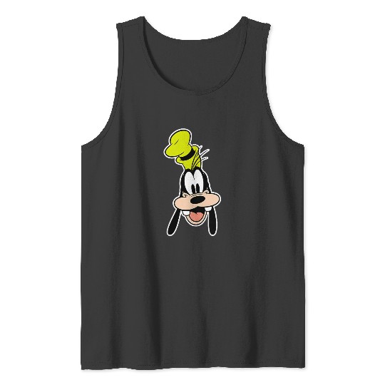 Disney Mickey And Friends Goofy Face Small Pocket Logo Tank Tops