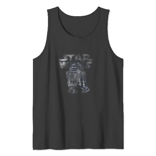 Star Warss R2D2 Vintages Distressed C2 Disney+ Tank Tops