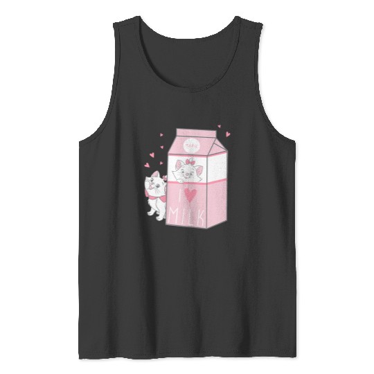 Disneyss The Aristocats Marie I Love Milk Carton Pink Logo Tank Tops