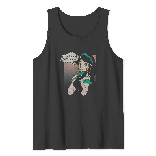 Disney Aladdin Jasmine Long Hair Dont Care Comic Portrait Tank Tops