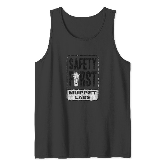 Disney The Muppets Safety First Sign Beaker Distressed Premium Tank Tops