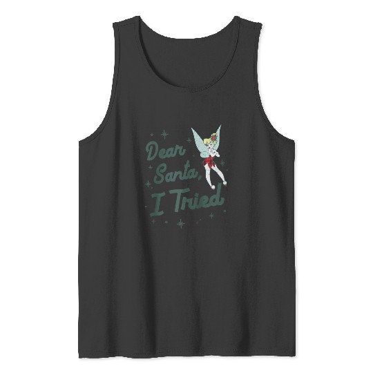 Disneyss Christmas Peter Pan Tinker Bell Dear Santa I Tried Tank Tops