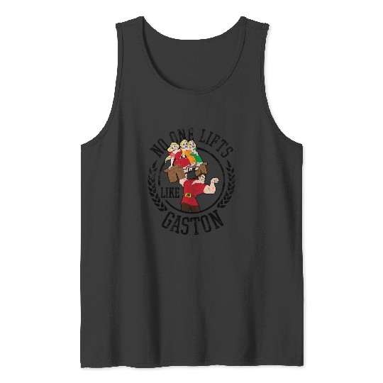 Disney Beauty and the Beast No One Lifts Likes Gaston Badge Tank Tops