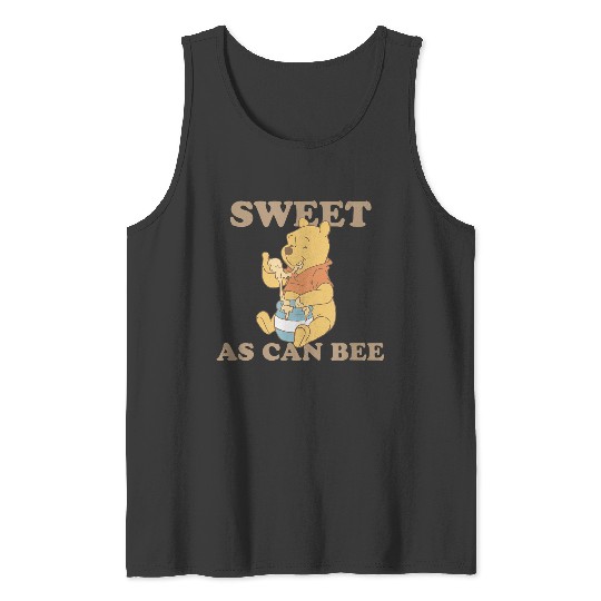 Disneyss Winnie The Pooh Sweet As Can Bee Eating Honey Vintages Tank Tops