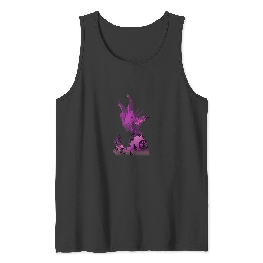 Disney Sleeping Beauty Silhouette Maleficent Gra Tank Tops