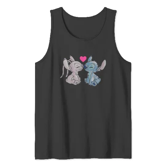 Disneyss Lilo Stitch Valentine's Day Stitch Angel Couple Tank Tops
